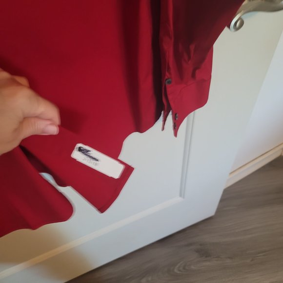 Express Modern Fit 1MX Button Up Long Sleeve Shirt Men's Size XL - Red - Picture 5 of 5